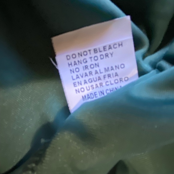 Green Velvet Teal Tier Zip Up Hooded Sweatshirt Style Top- Sz-2XL - Picture 12 of 16